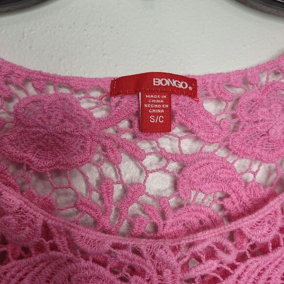 Y2k Light Pink crochet festival beachy crop cute cottage layering top small - Picture 3 of 6